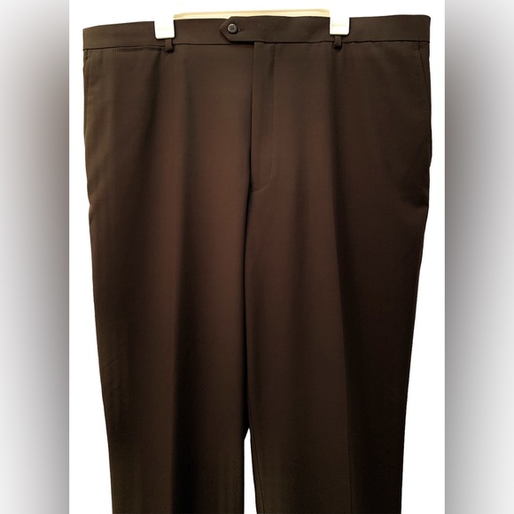 Stafford Performance Pants Men's 42x32 Mocha Brown Flat Front Classic Fit Casual - Picture 3 of 8